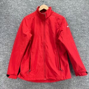 Elevate Activewear Track Jacket Women M Medium Red Full Zip Long Sleeve Athletic